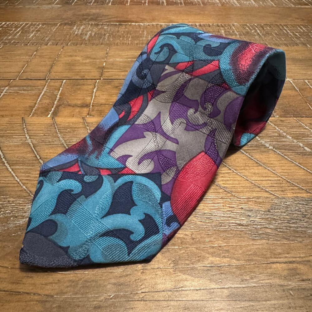 Pronto Uomo Necktie Purple Geometric Pattern Men's Silk Neck Tie Jacquard